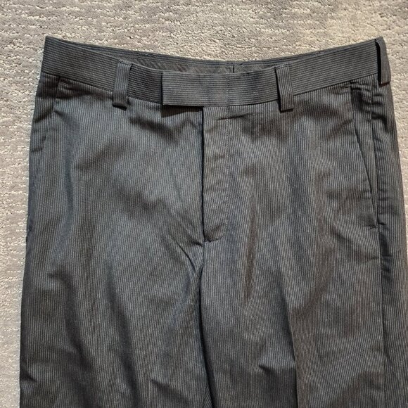 Kenneth Cole Reaction Black Pinstripe Dress Pants Mens 32x32 Preppy Business - Picture 14 of 15